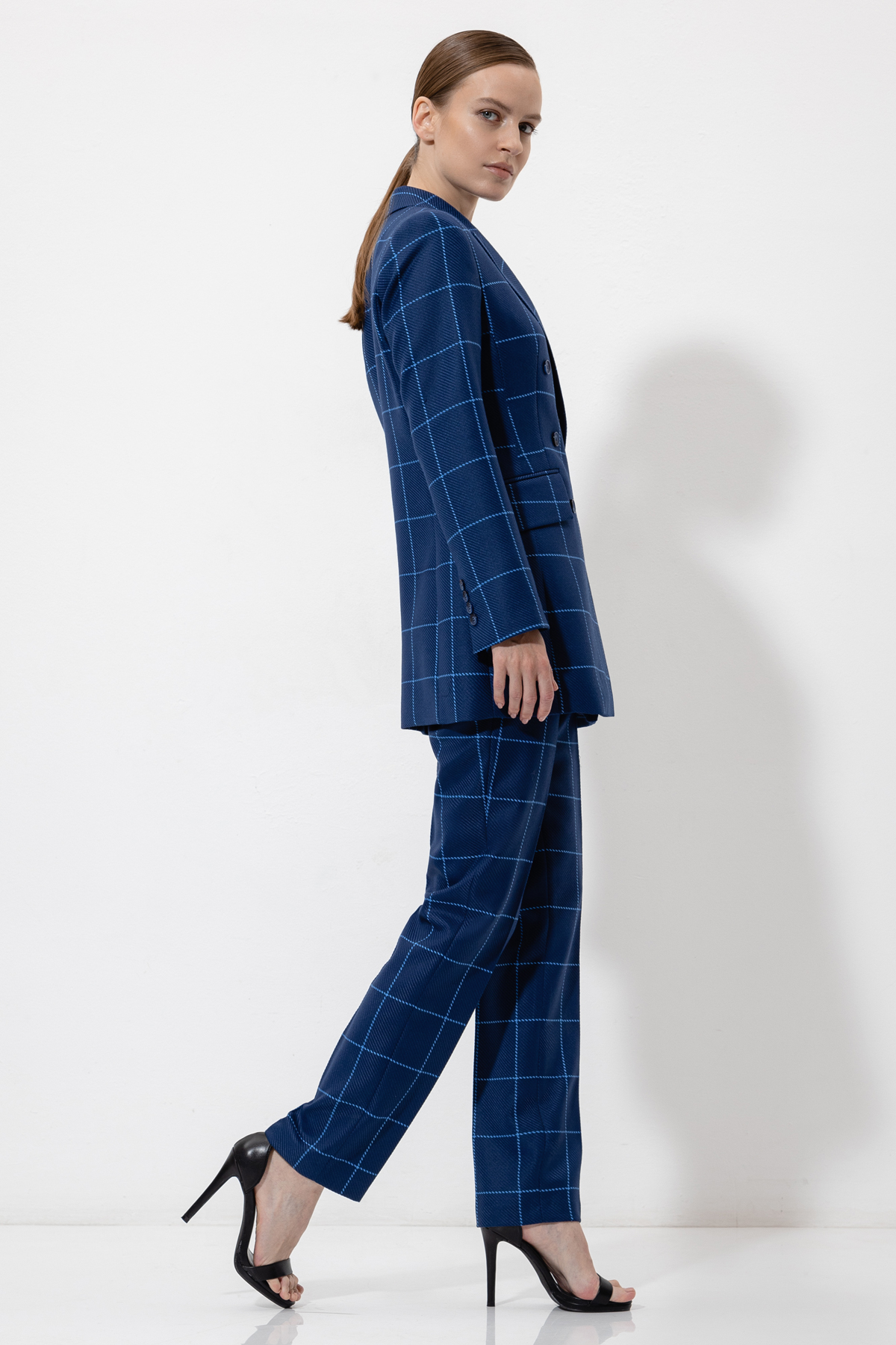 Жакет в клетку VASSA&Co, пол женский, цвет синий, фото №2
