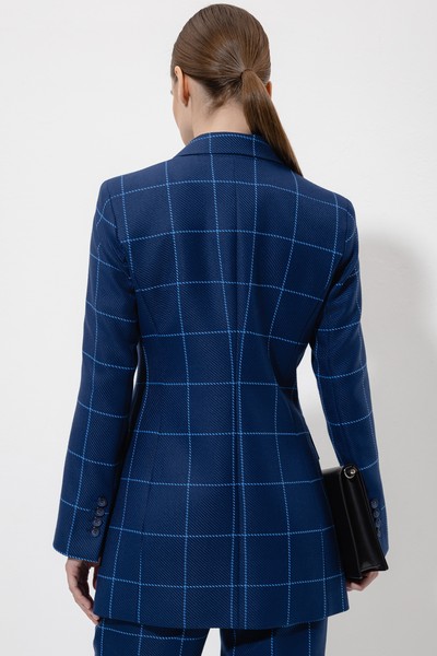 Жакет в клетку VASSA&Co, пол женский, цвет синий, фото №5