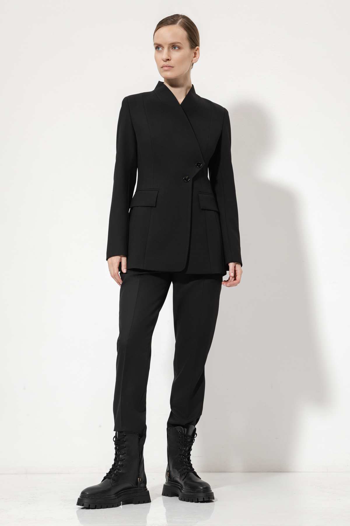 Жакет с асимметричными лацканами VASSA&Co, пол женский, цвет черный, фото №3