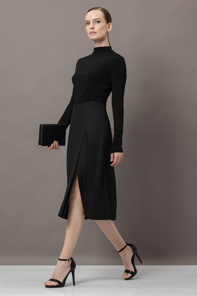 Юбка с разрезами VASSA&Co, пол женский, цвет черный, фото №4