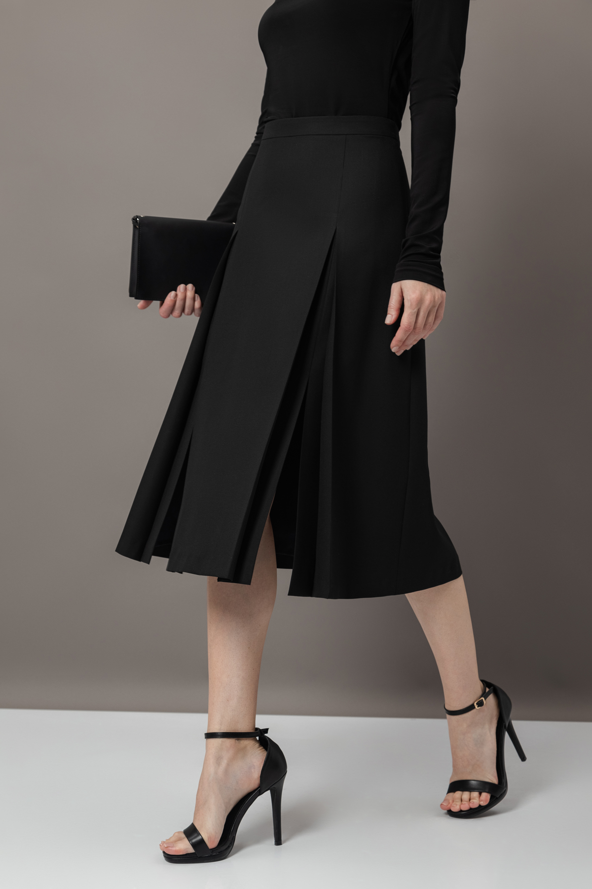 Юбка с разрезами VASSA&Co, пол женский, цвет черный, фото №6