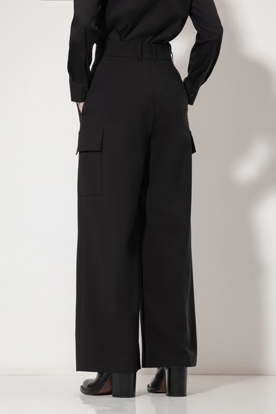 Брюки с накладными карманами VASSA&Co, пол женский, цвет черный, фото №6