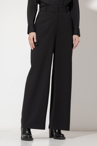 Брюки с накладными карманами VASSA&Co, пол женский, цвет черный, фото №3