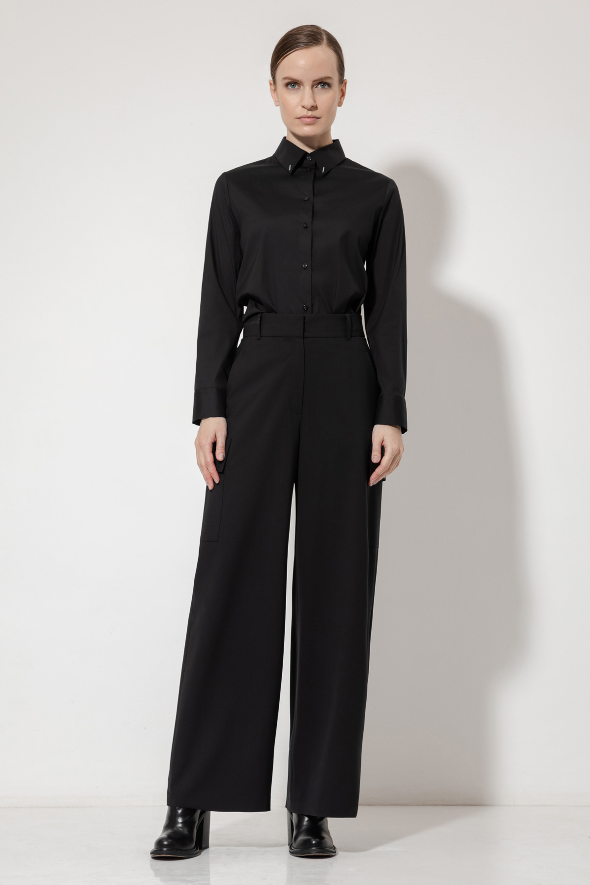 Брюки с накладными карманами VASSA&Co, пол женский, цвет черный, фото №4