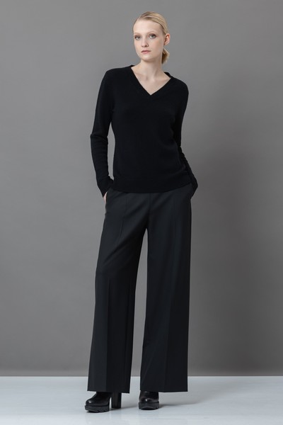 Джемпер со съемной манишкой VASSA&Co, пол женский, цвет черный, фото №2