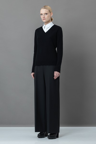 Джемпер со съемной манишкой VASSA&Co, пол женский, цвет черный, фото №4