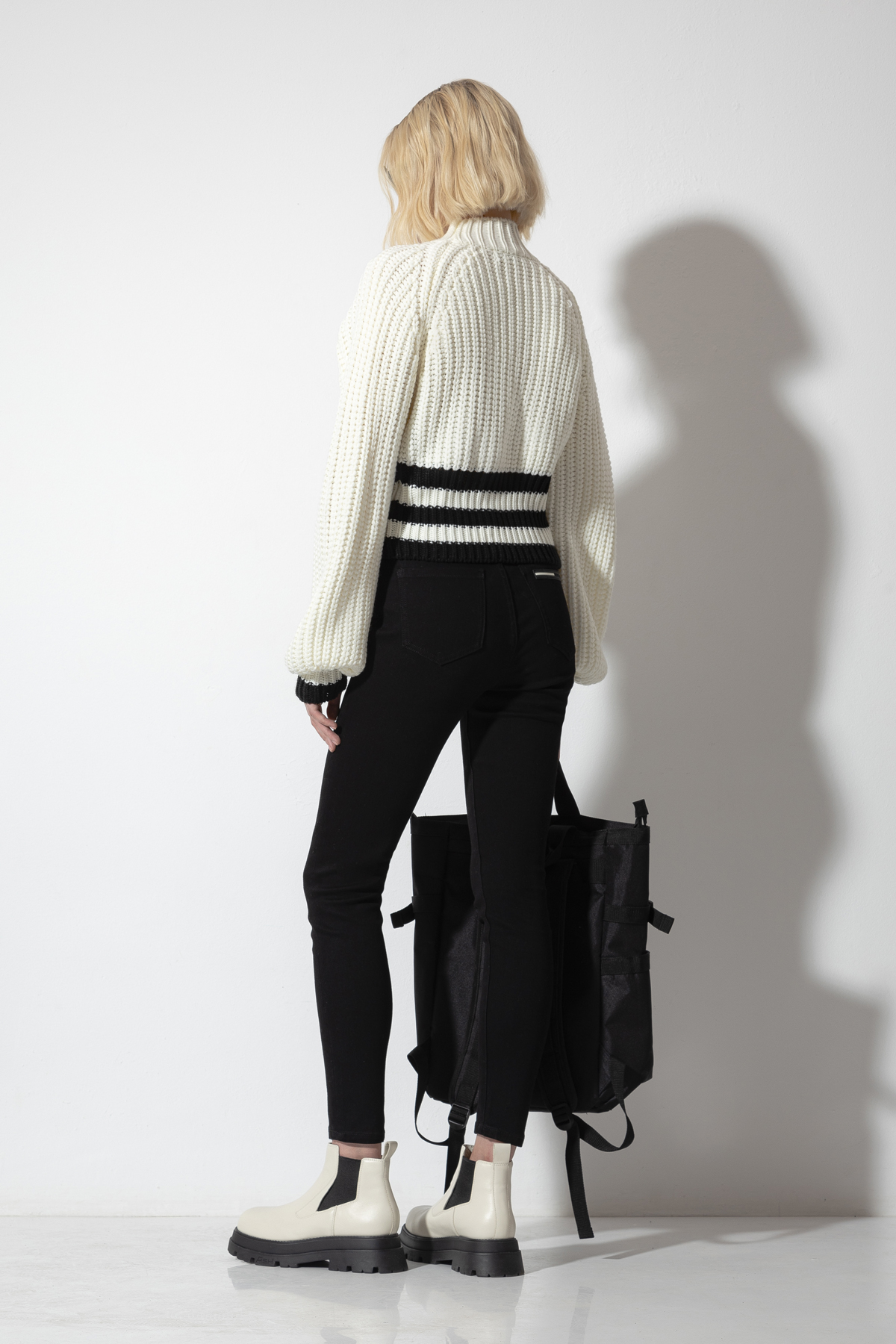 Джемпер крупной вязки VASSA CODE, пол женский, цвет белый, фото №3