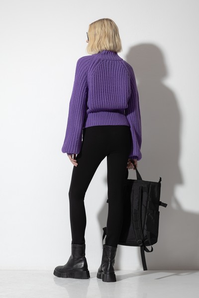 Джемпер крупной вязки VASSA CODE, пол женский, цвет фиолетовый, фото №3