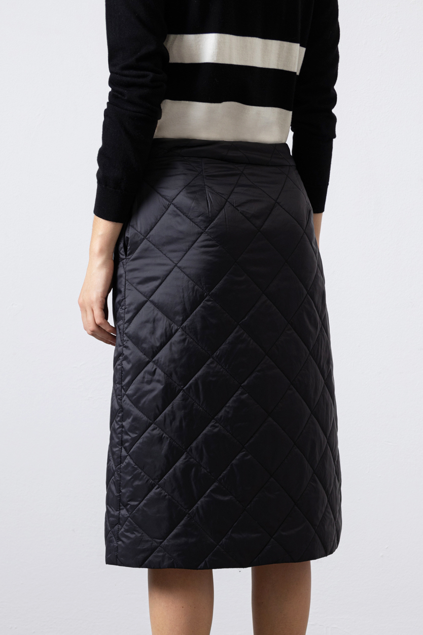 Стеганая юбка VASSA CODE, пол женский, цвет черный, фото №4