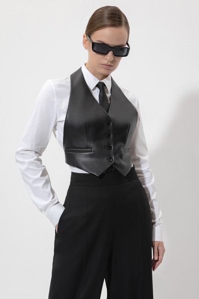 Vest VASSA&Co, пол female, цвет black, фото №5