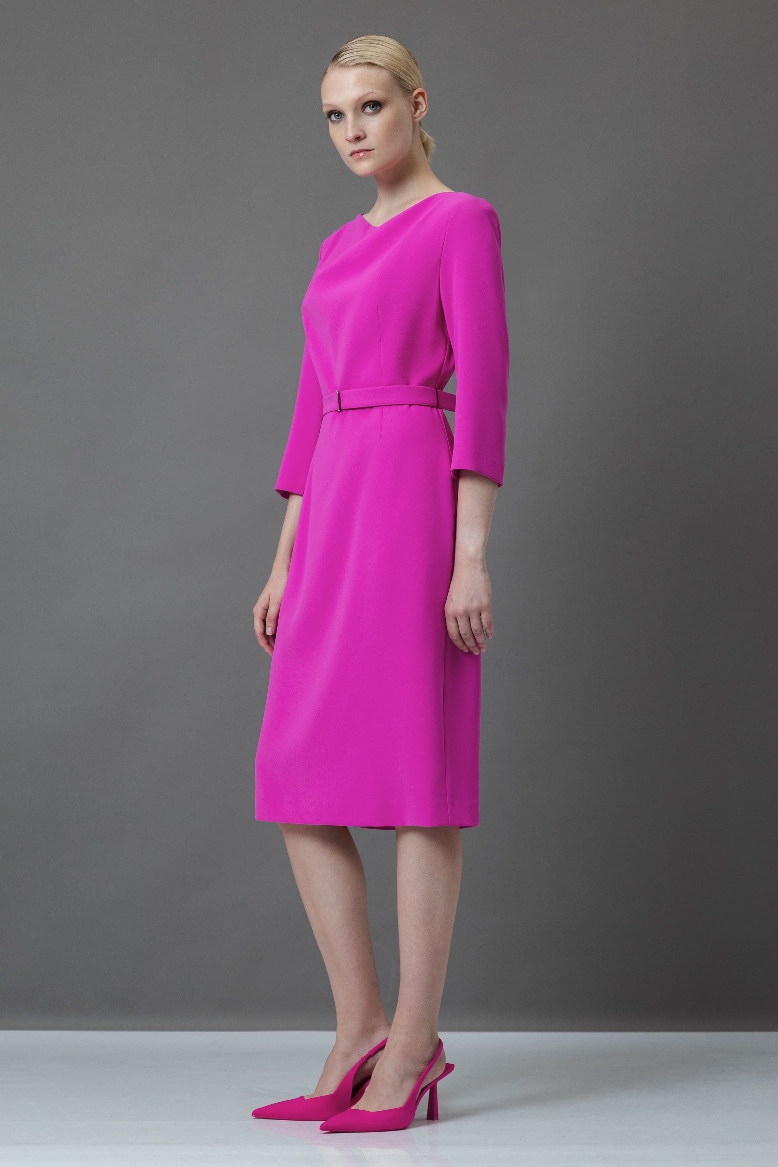 Платье с асимметричным вырезом VASSA&Co, пол женский, цвет розовый, фото №3