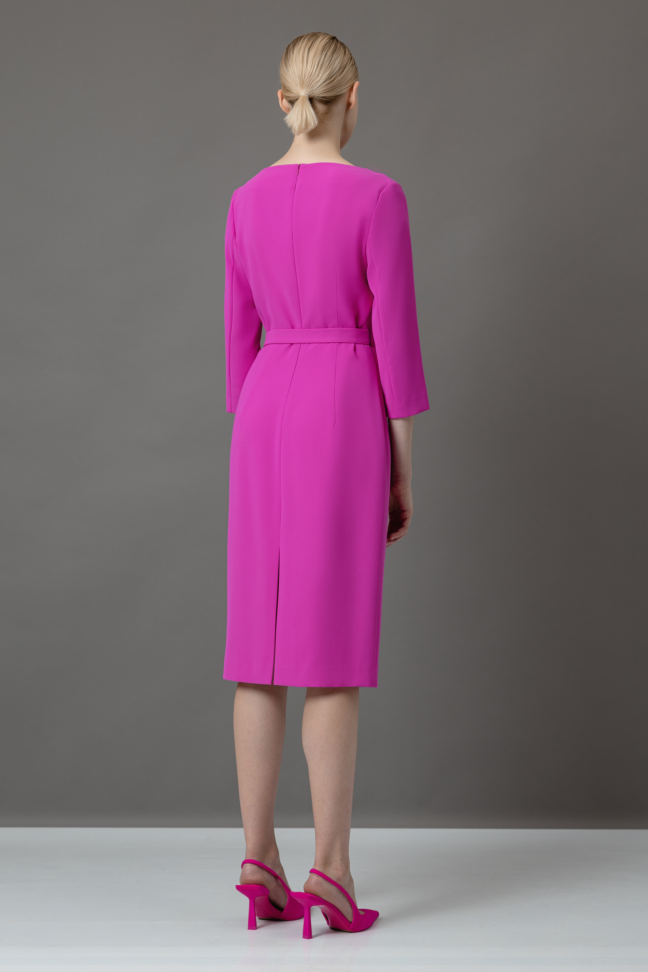 Платье с асимметричным вырезом VASSA&Co, пол женский, цвет розовый, фото №4