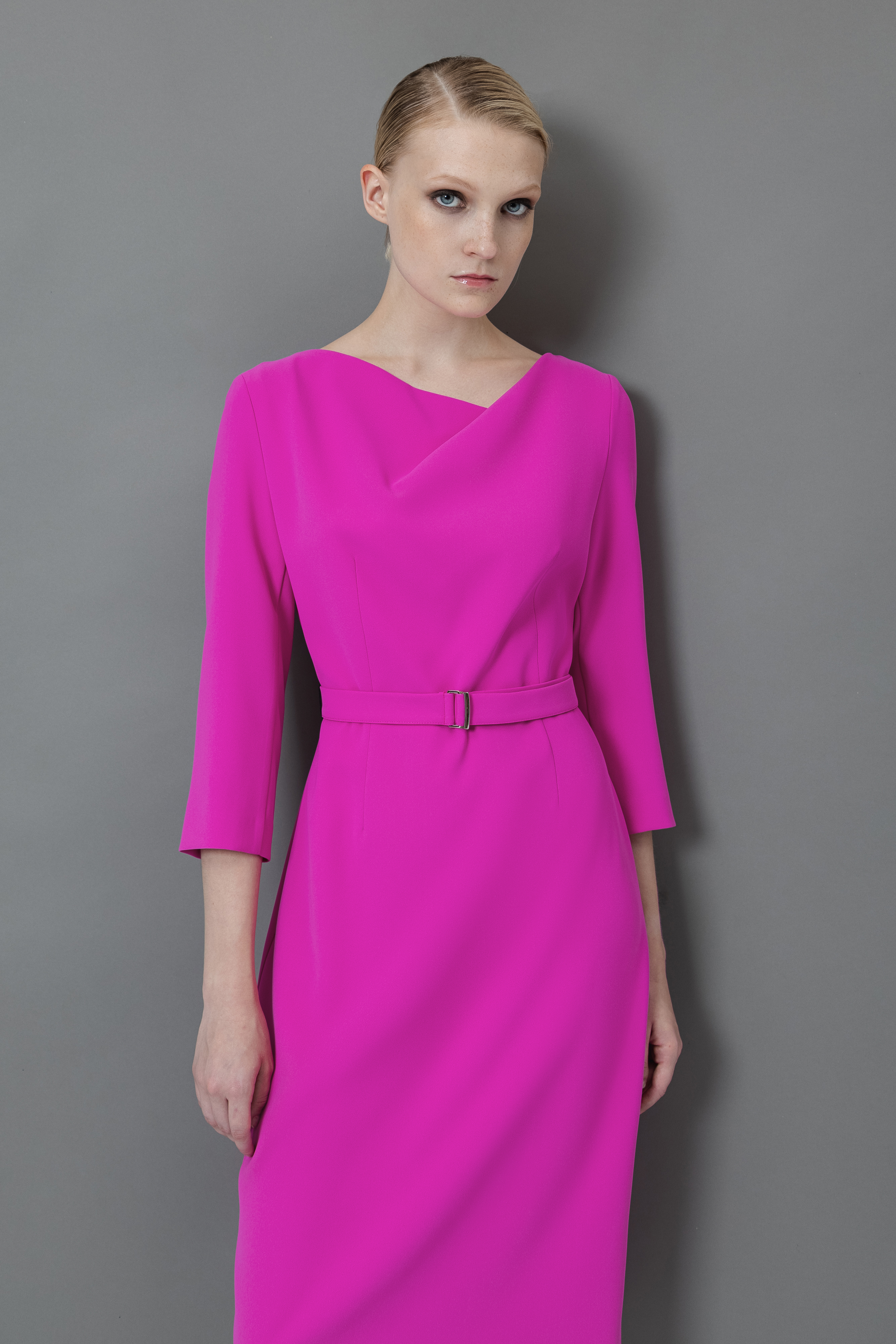 Платье с асимметричным вырезом VASSA&Co, пол женский, цвет розовый, фото №2