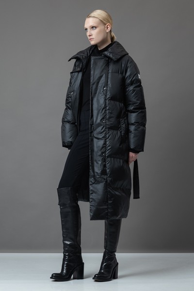 Пуховик со съемным воротником VASSA&Co, пол женский, цвет черный, фото №5