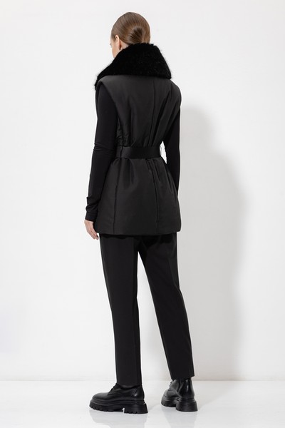 Жилет со съемным воротником VASSA&Co, пол женский, цвет черный, фото №4