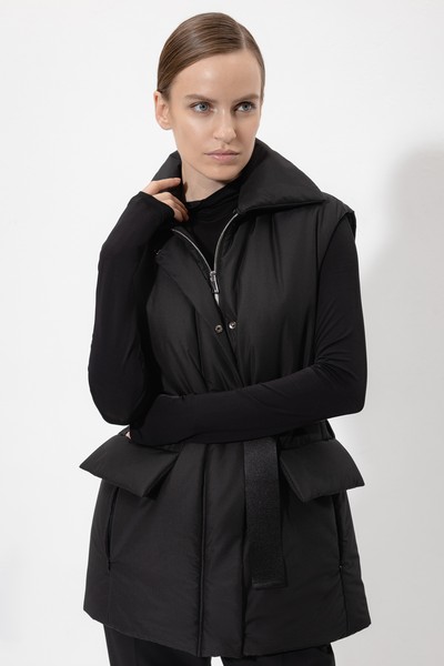 Жилет со съемным воротником VASSA&Co, пол женский, цвет черный, фото №6