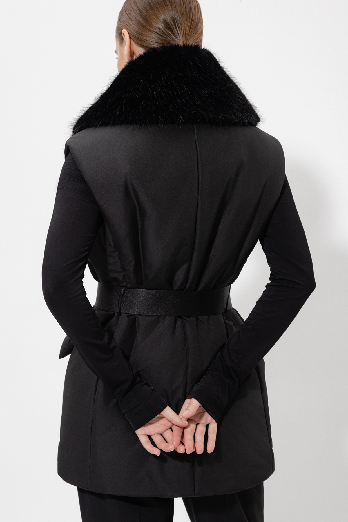 Жилет со съемным воротником VASSA&Co, пол женский, цвет черный, фото №5