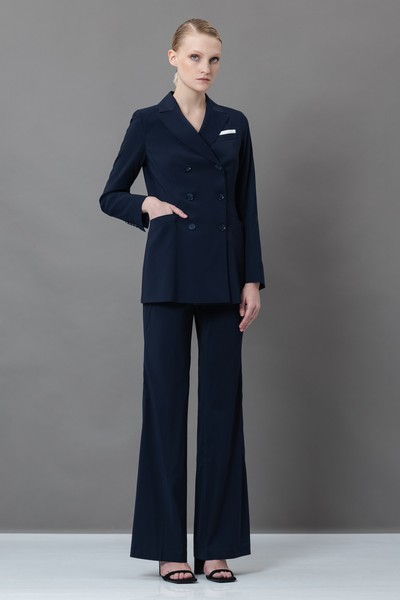 Двубортный жакет VASSA&Co, пол женский, цвет синий, фото №2