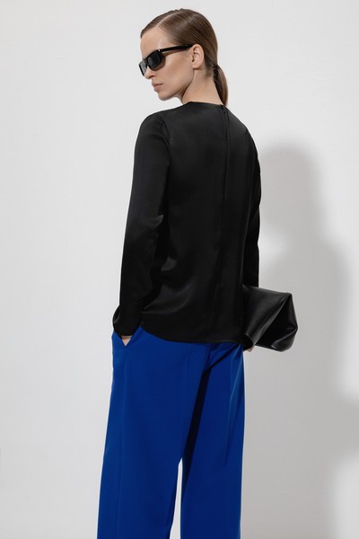 Блузка VASSA&Co, пол женский, цвет черный, фото №4