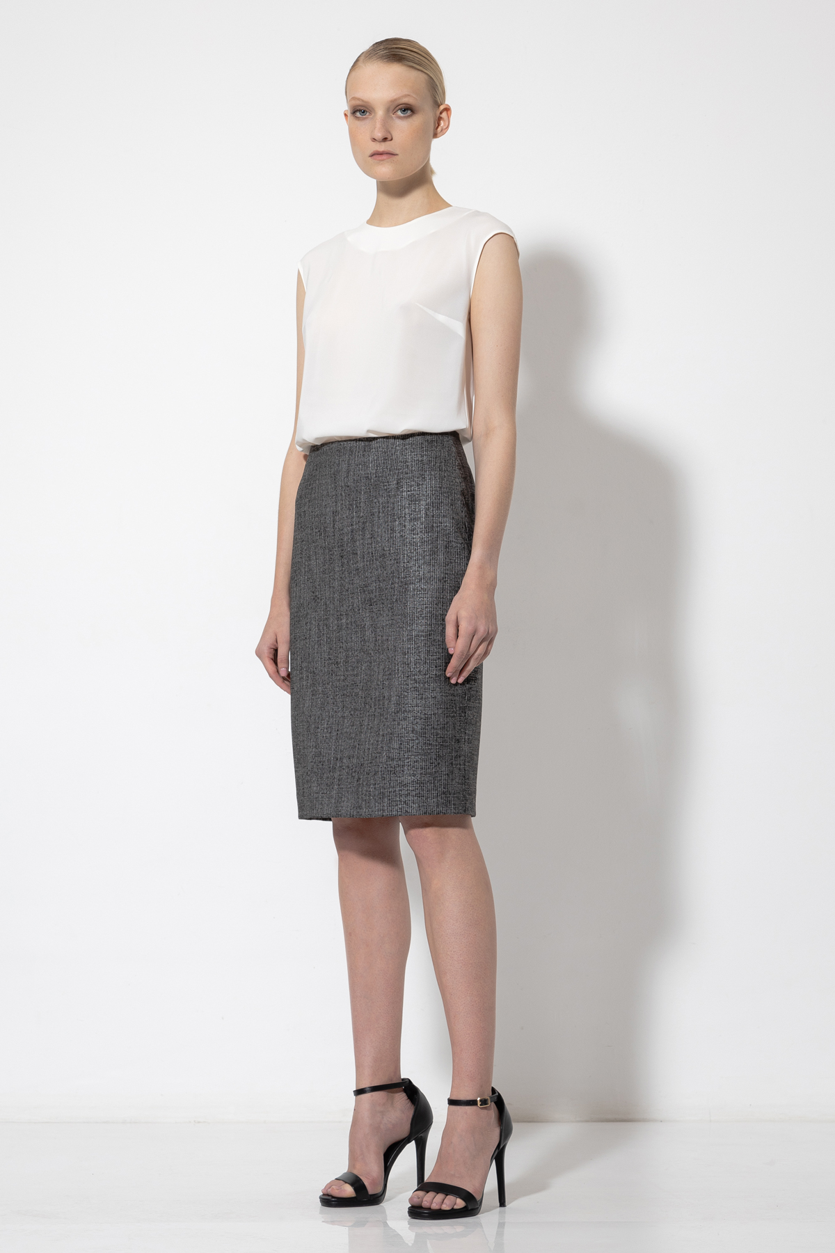 Юбка-карандаш VASSA&Co, пол female, цвет серый, фото №2