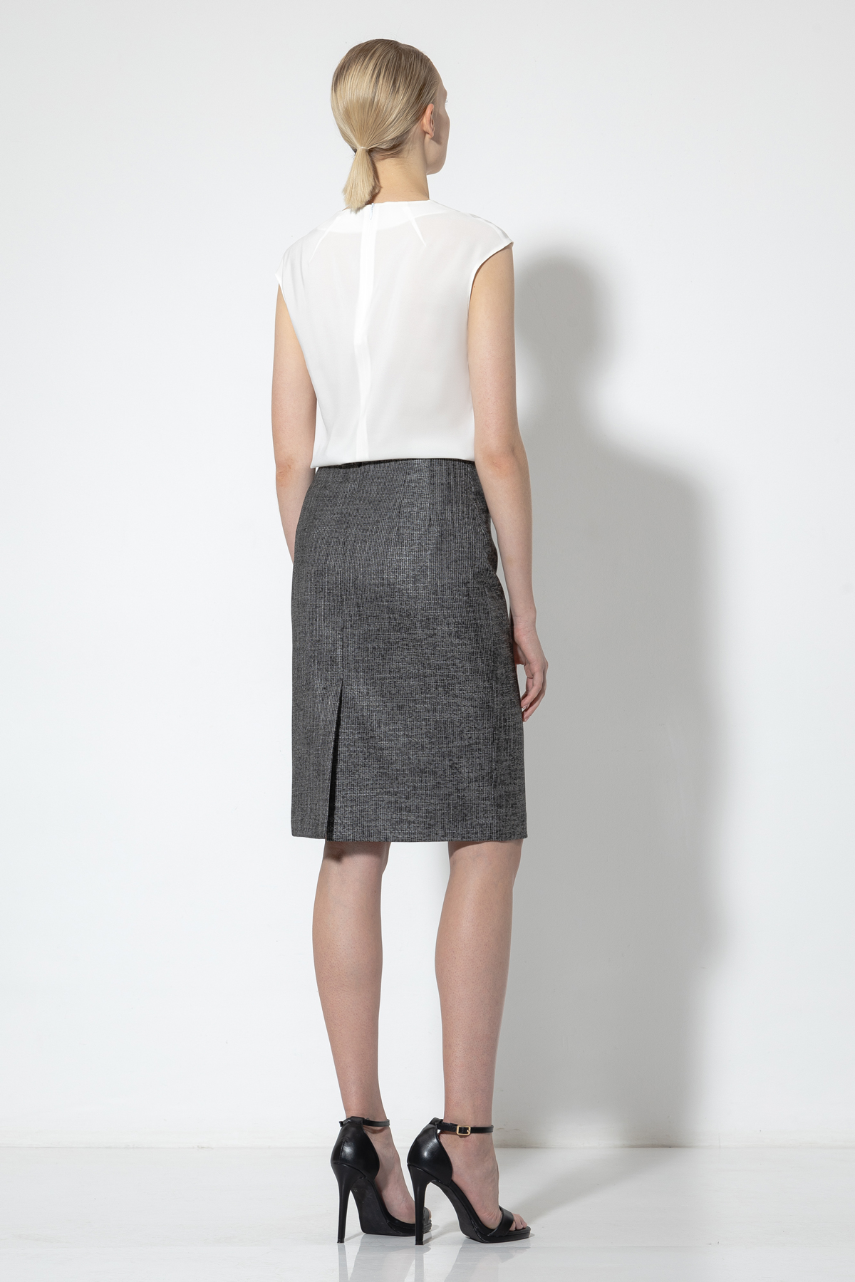 Юбка-карандаш VASSA&Co, пол female, цвет серый, фото №3