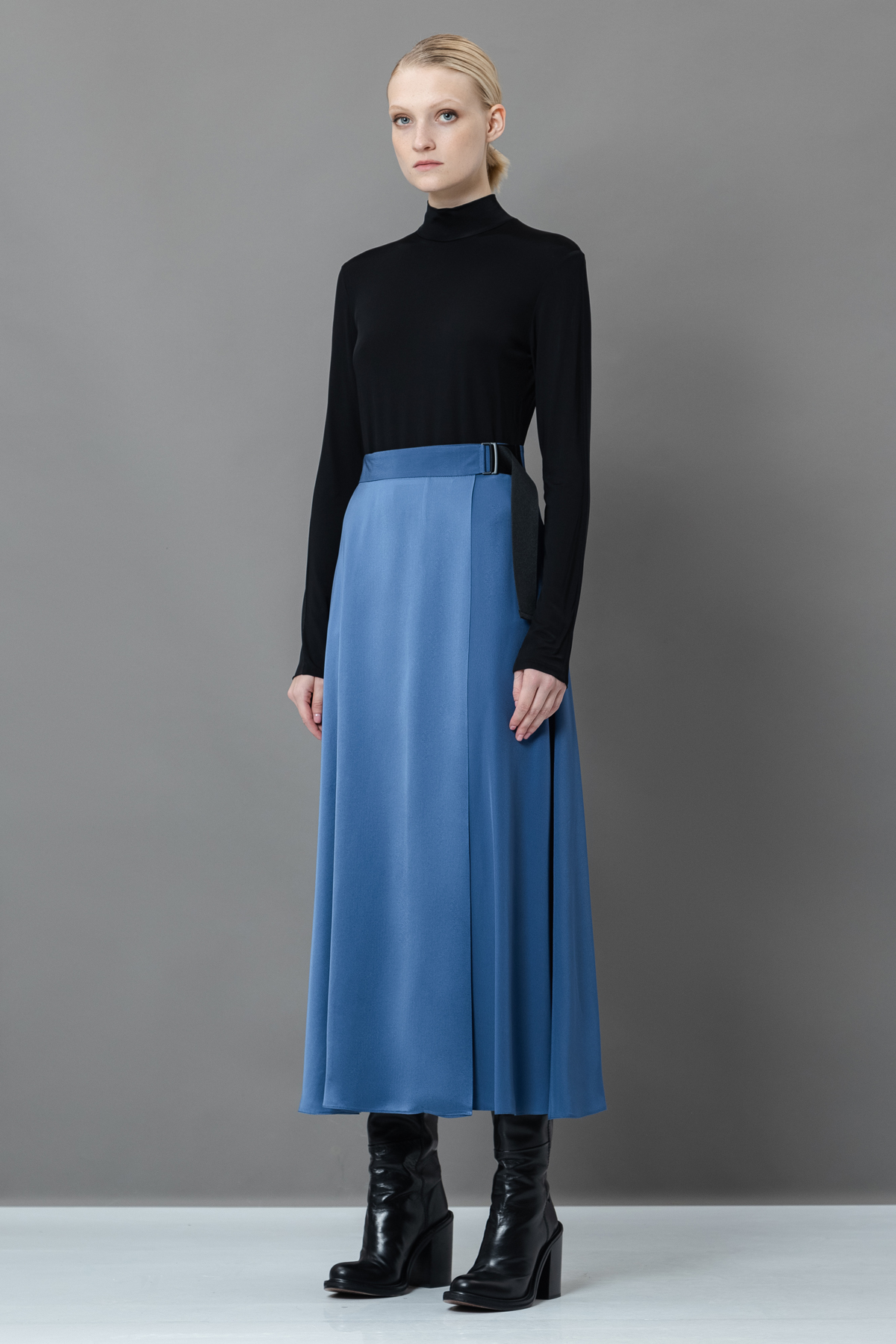 Юбка с поясом-стропой VASSA&Co, пол женский, цвет синий, фото №3