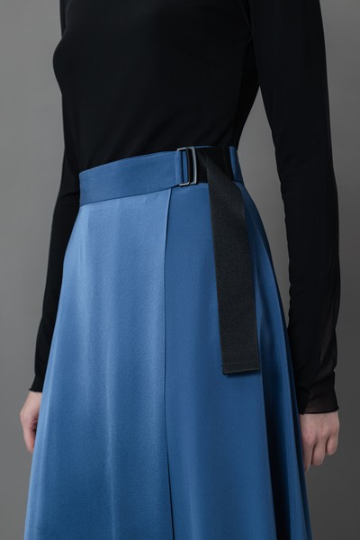 Юбка с поясом-стропой VASSA&Co, пол женский, цвет синий, фото №5