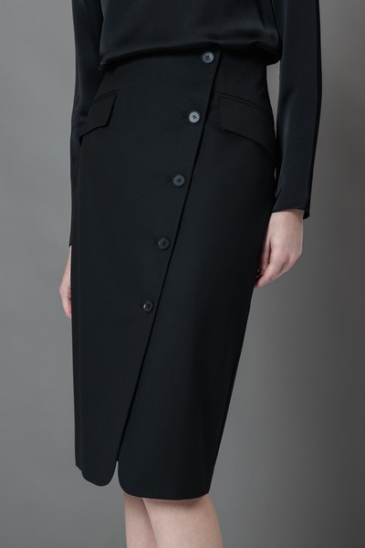 Юбка с асимметричным разрезом VASSA&Co, пол female, цвет black, фото №4