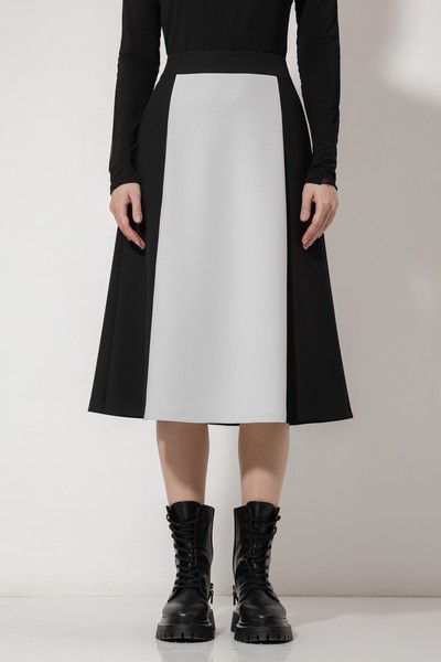 Юбка с хлопком VASSA&Co, пол female, цвет black, фото №2