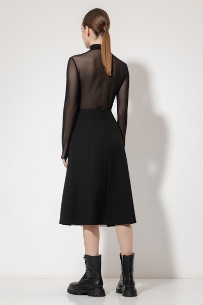 Юбка с хлопком VASSA&Co, пол female, цвет black, фото №4