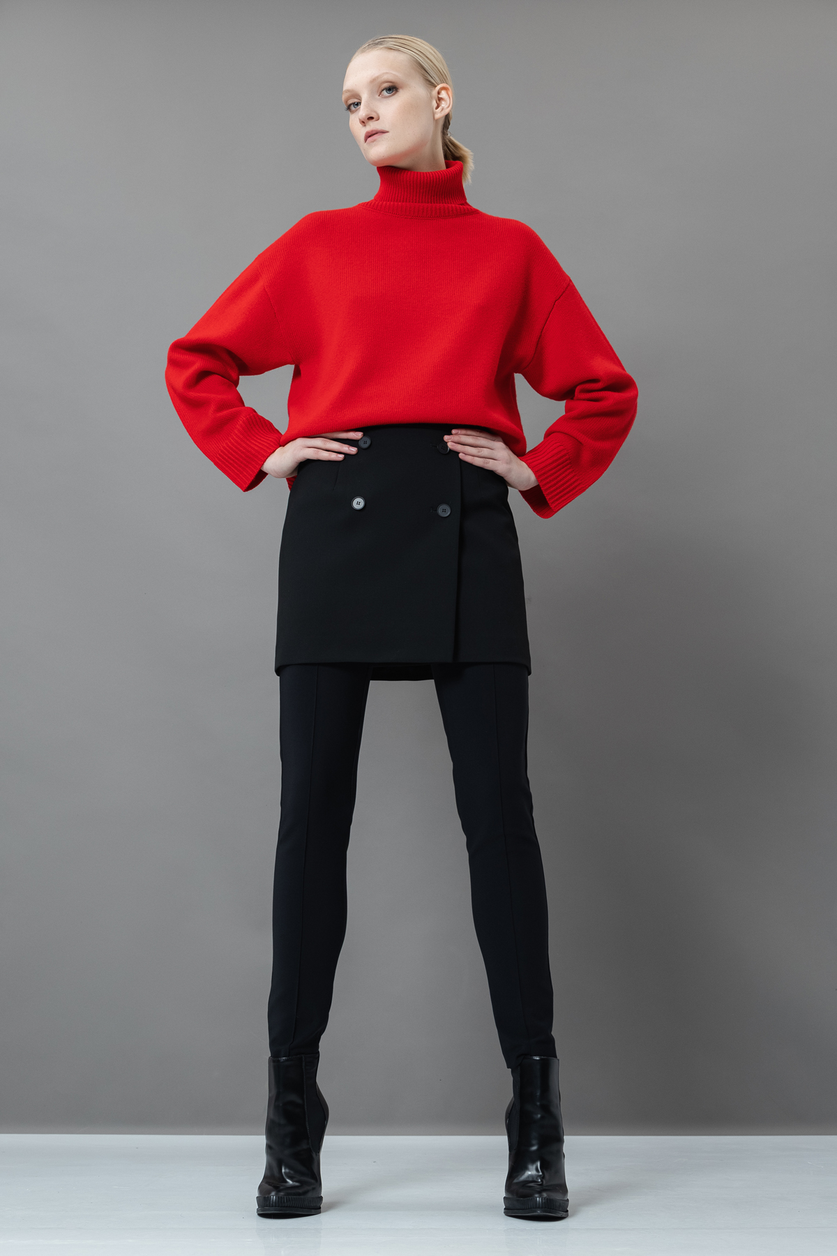 Короткая юбка VASSA&Co, пол женский, цвет черный, фото №2