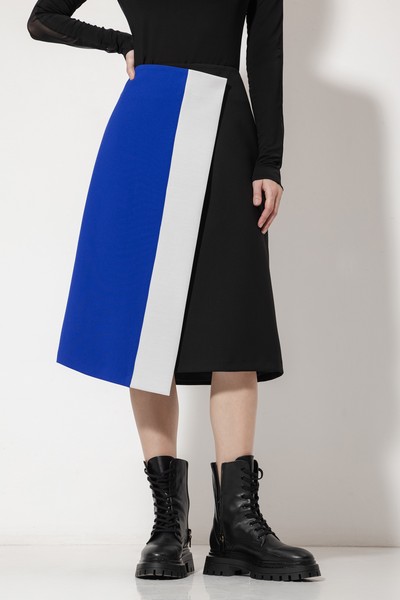 Юбка асимметричного кроя VASSA&Co, пол женский, цвет черный, фото №2