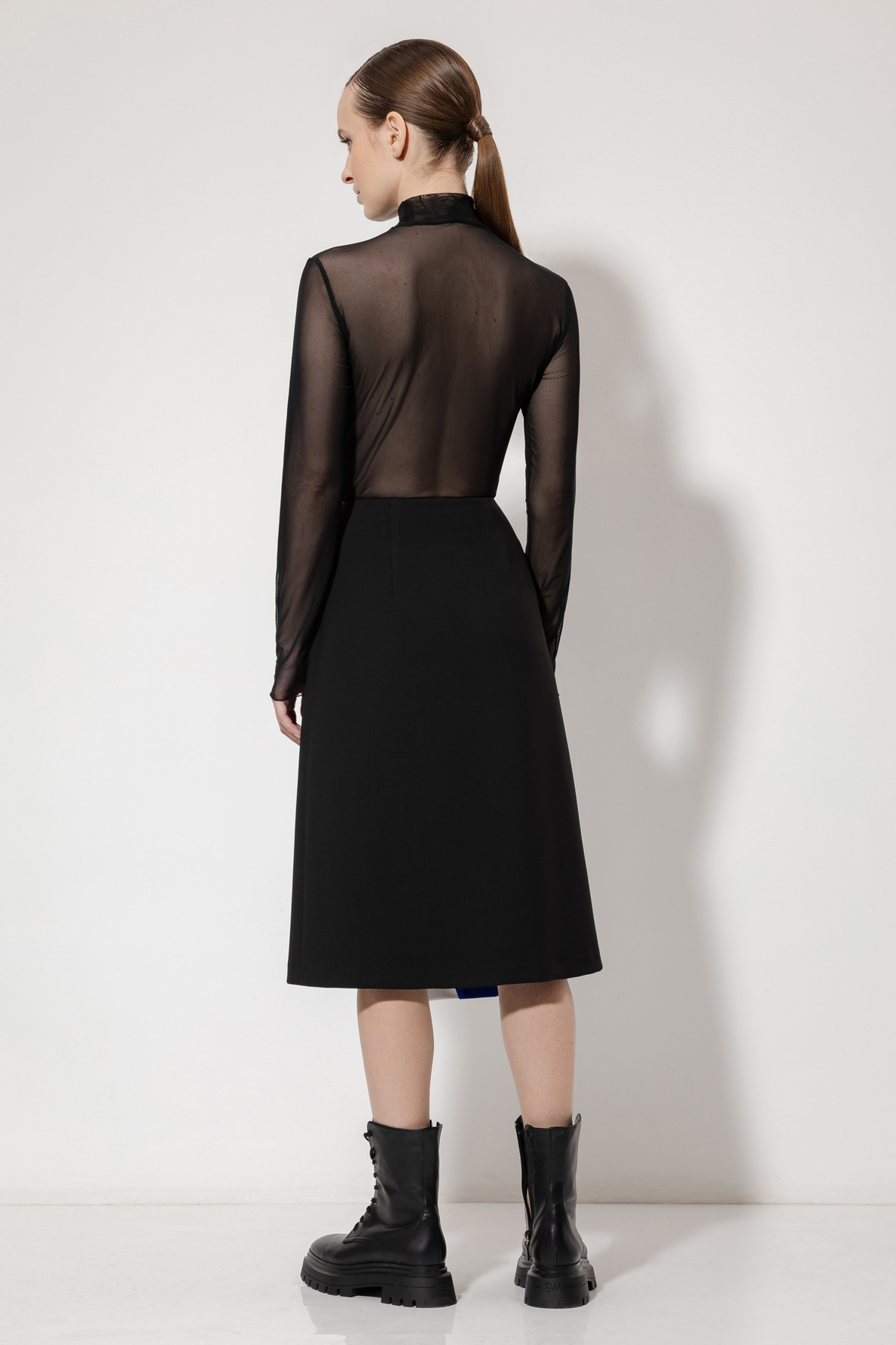 Юбка асимметричного кроя VASSA&Co, пол женский, цвет черный, фото №4