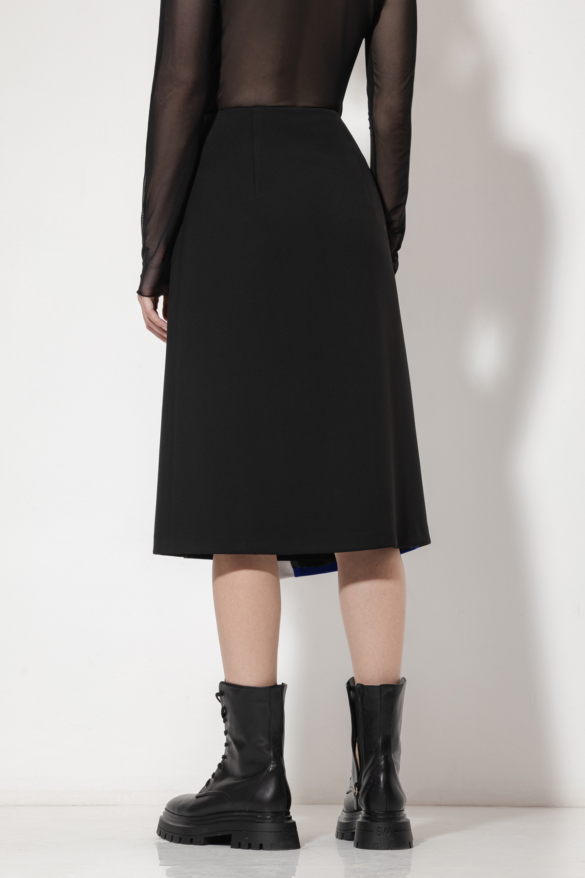 Юбка асимметричного кроя VASSA&Co, пол женский, цвет черный, фото №5