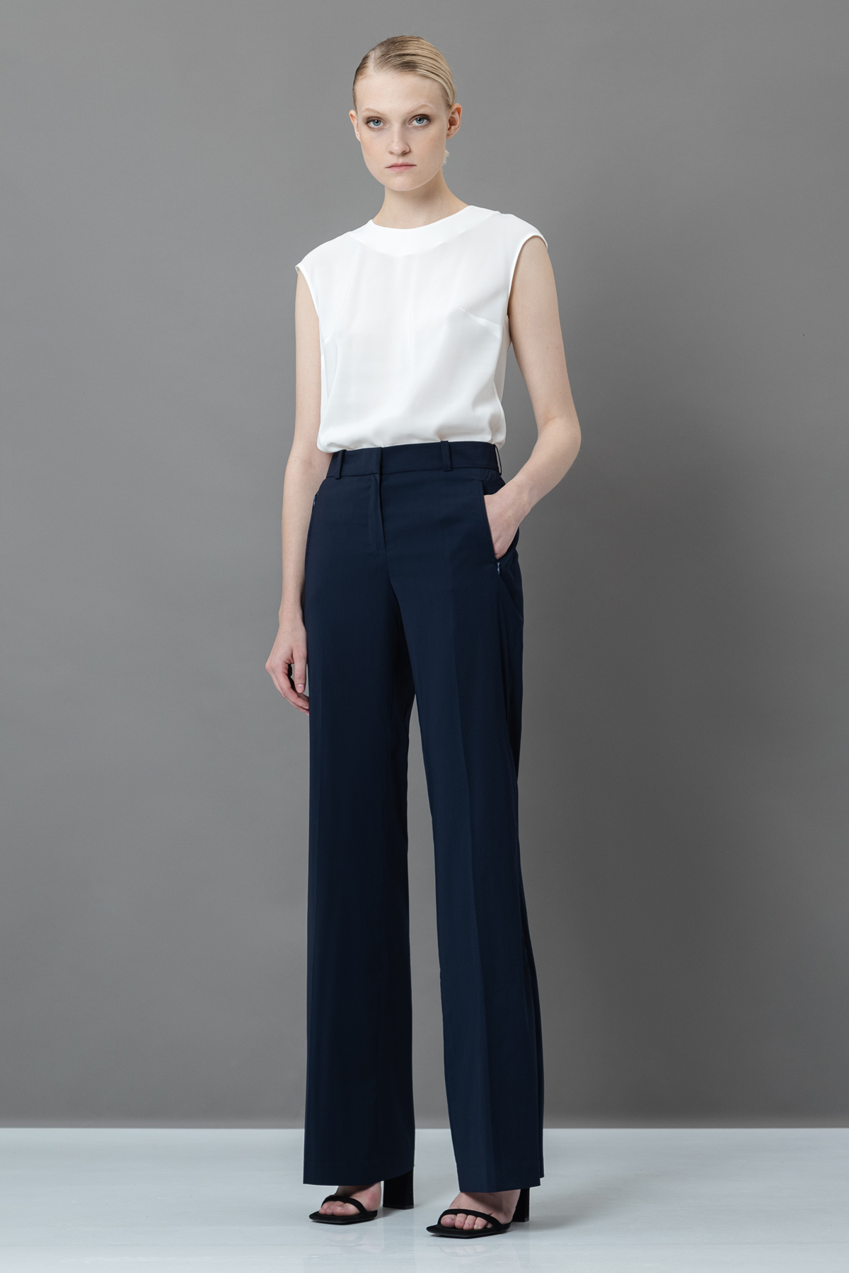 Брюки VASSA&Co, пол женский, цвет синий, фото №3