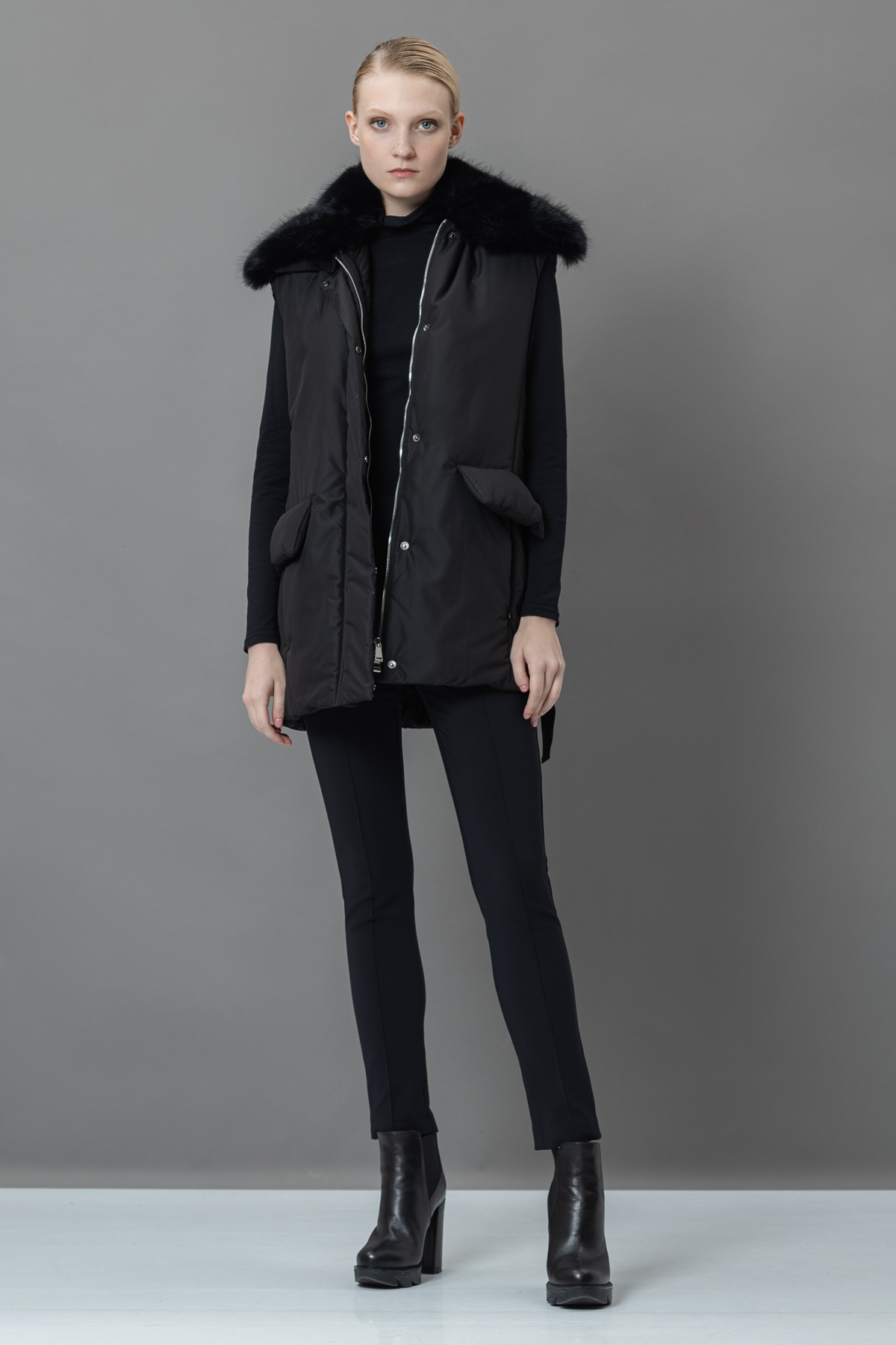 Брюки-леггинсы VASSA&Co, пол женский, цвет черный, фото №2