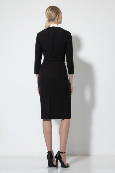 Платье-футляр со съемным воротничком VASSA&Co, пол женский, цвет черный, фото №4