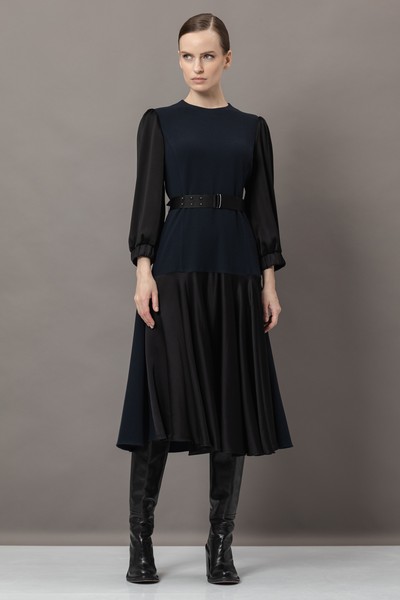 Платье с фактурными деталями VASSA&Co, пол женский, цвет серый, фото №2