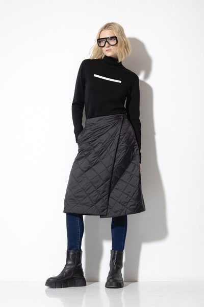 Стеганая юбка VASSA CODE, пол женский, цвет черный, фото №2