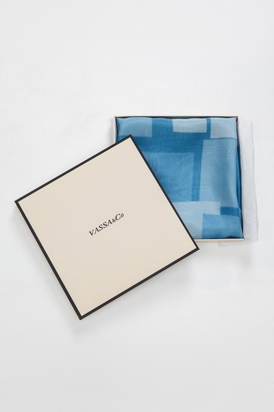 Scarf VASSA&Co, пол female, цвет синий, фото №2