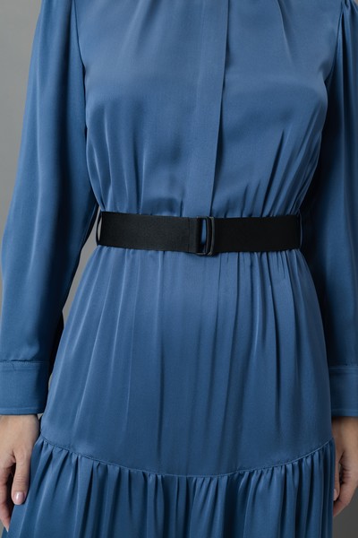 Платье из вискозы VASSA&Co, пол женский, цвет синий, фото №5