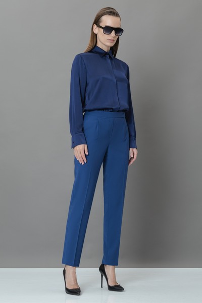 Зауженные брюки VASSA&Co, пол женский, цвет синий, фото №3