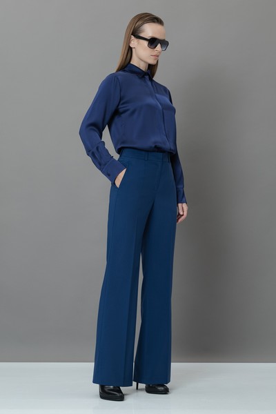 Брюки со стрелками VASSA&Co, пол женский, цвет синий, фото №3