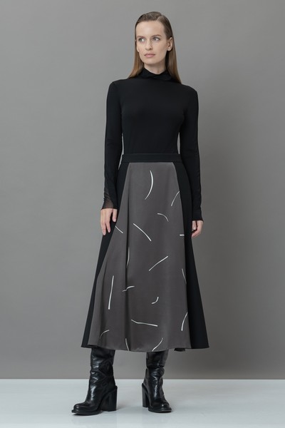 Юбка с контрастной деталью VASSA&Co, пол female, цвет brown, фото №3