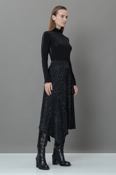 Асимметричная юбка VASSA&Co, пол женский, цвет черный, фото №3