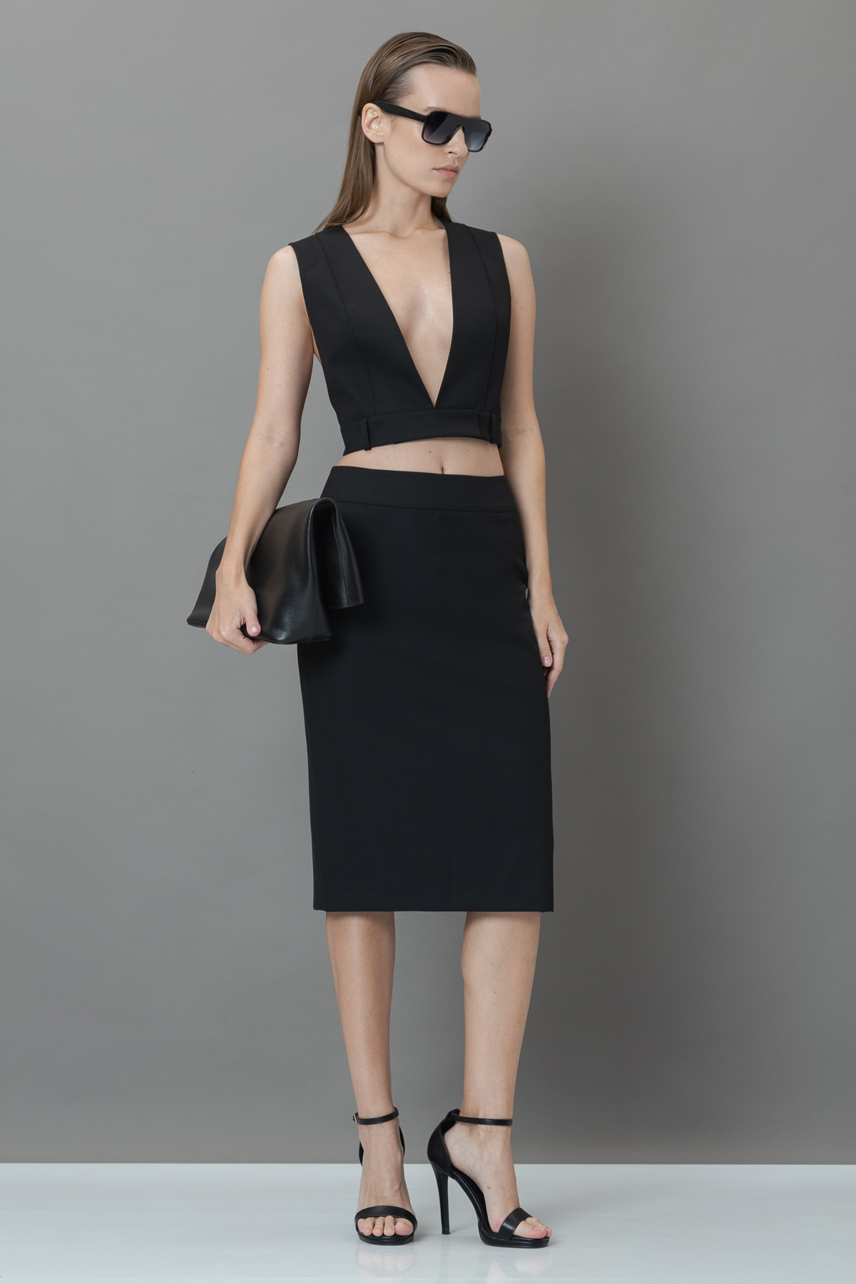 Юбка зауженного силуэта VASSA&Co, пол женский, цвет черный, фото №3