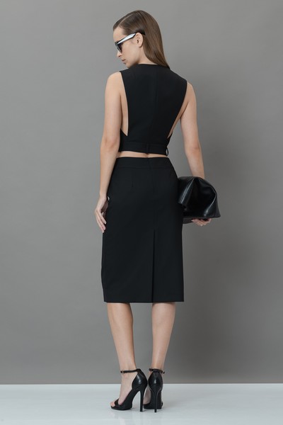 Юбка зауженного силуэта VASSA&Co, пол женский, цвет черный, фото №4