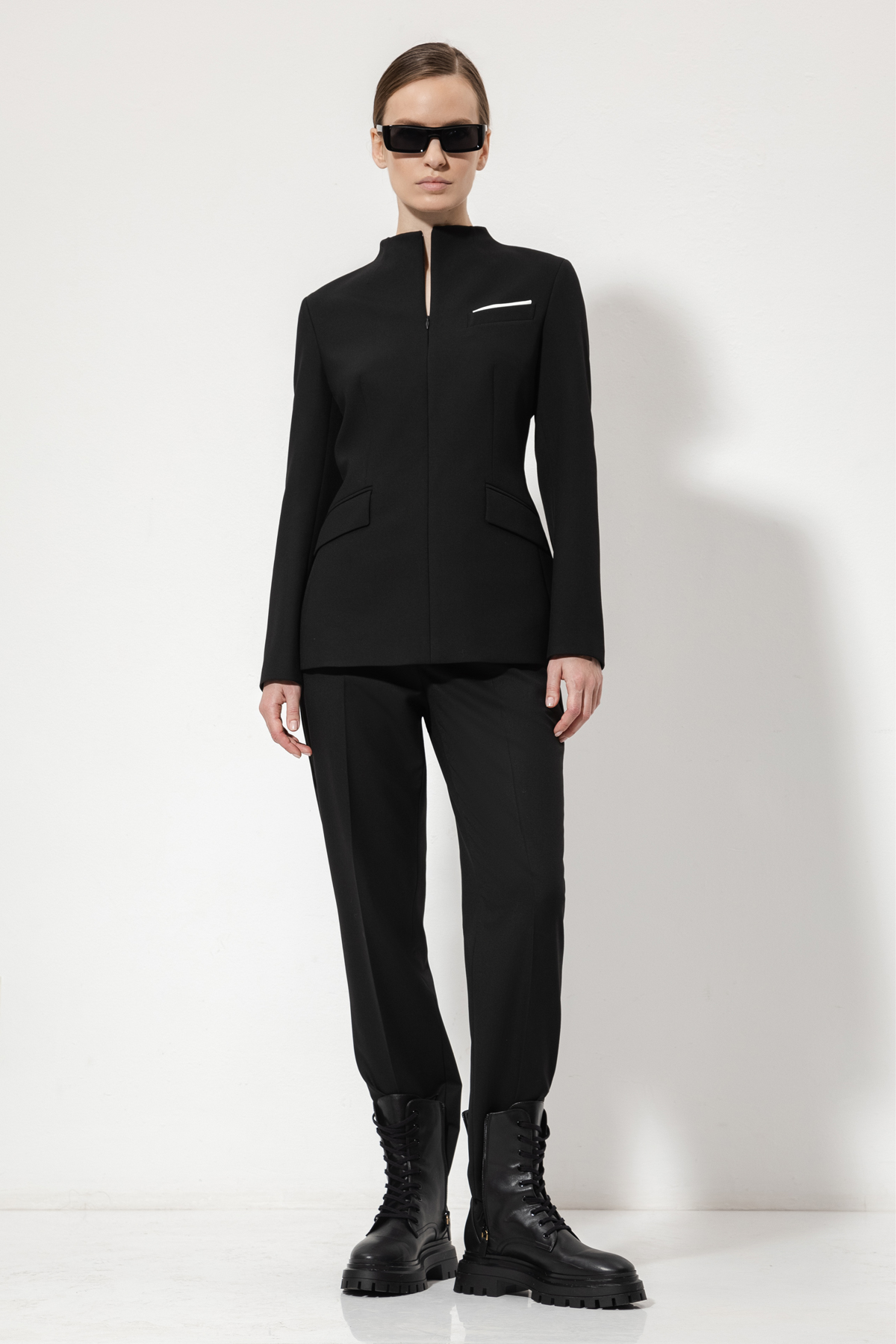 Дизайнерский жакет на молнии VASSA&Co, пол женский, цвет черный, фото №2