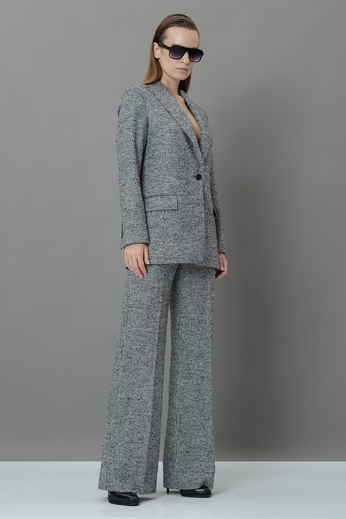 Жакет из фактурной ткани VASSA&Co, пол женский, цвет черный, фото №3