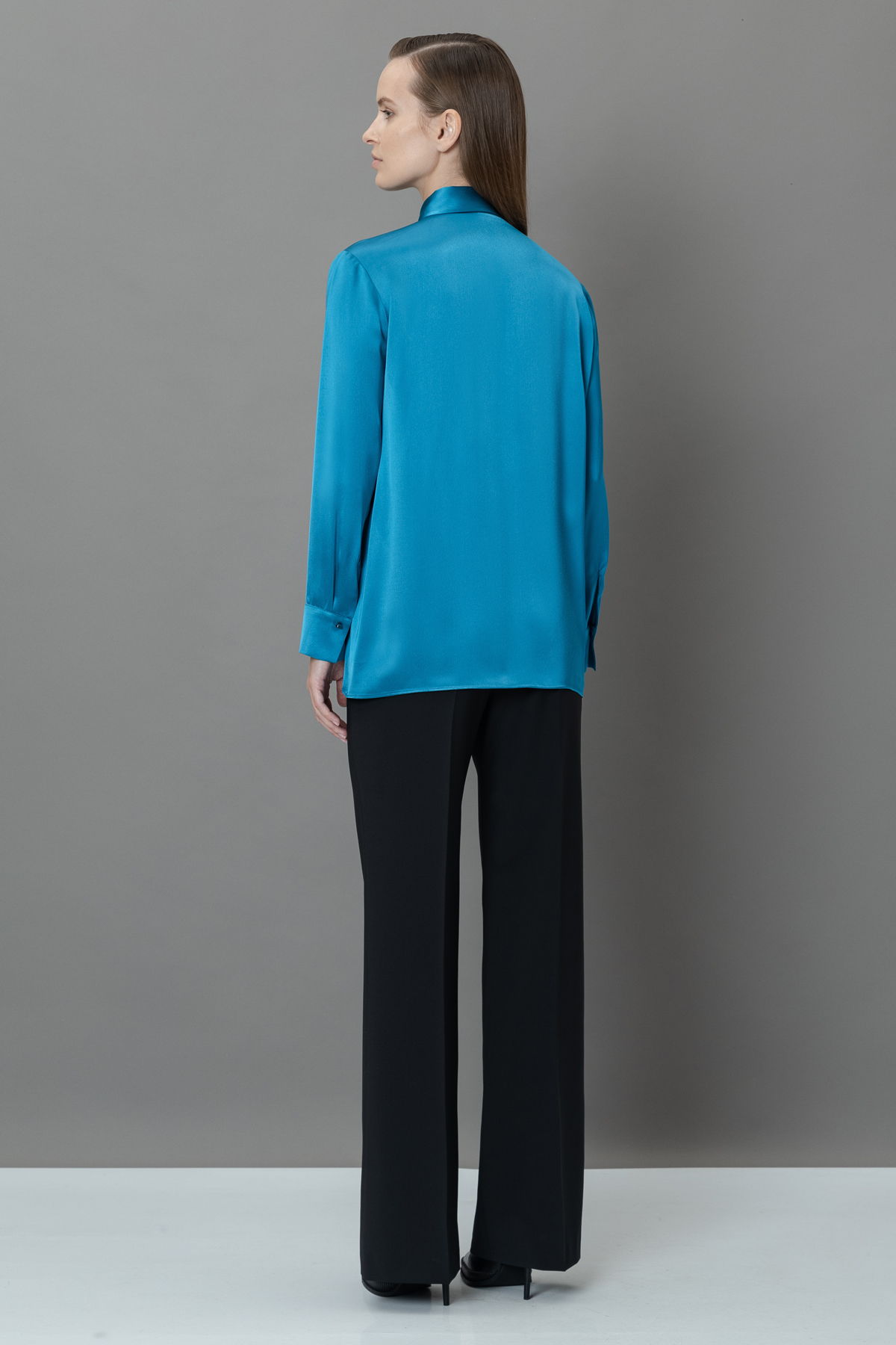 Рубашка VASSA&Co, пол женский, цвет голубой, фото №4